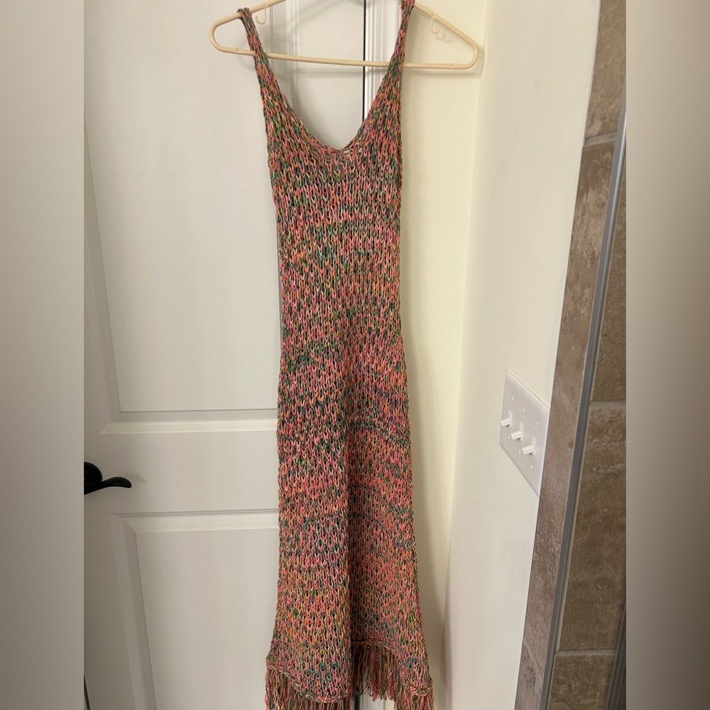 Zara Fringe Knit Dress NWT.  Size S.